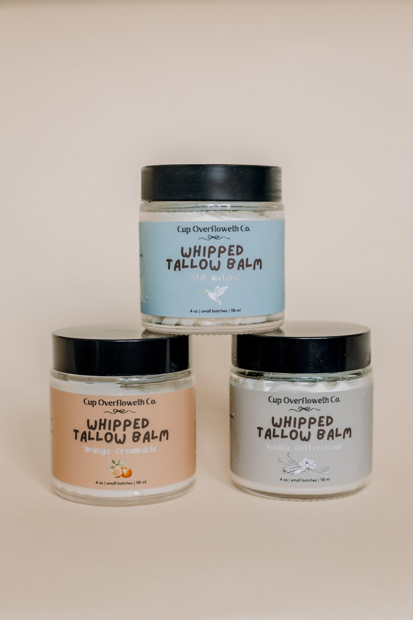 Orange Creamsicle, Vanilla Buttercream & Still Waters Whipped Tallow Balms